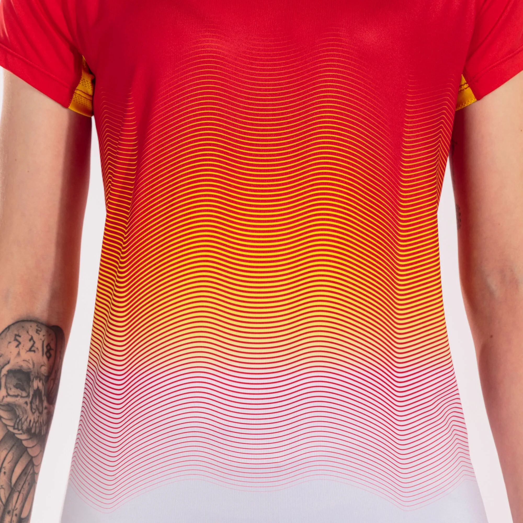 Camiseta manga corta mujer Elite VII rojo blanco amarillo