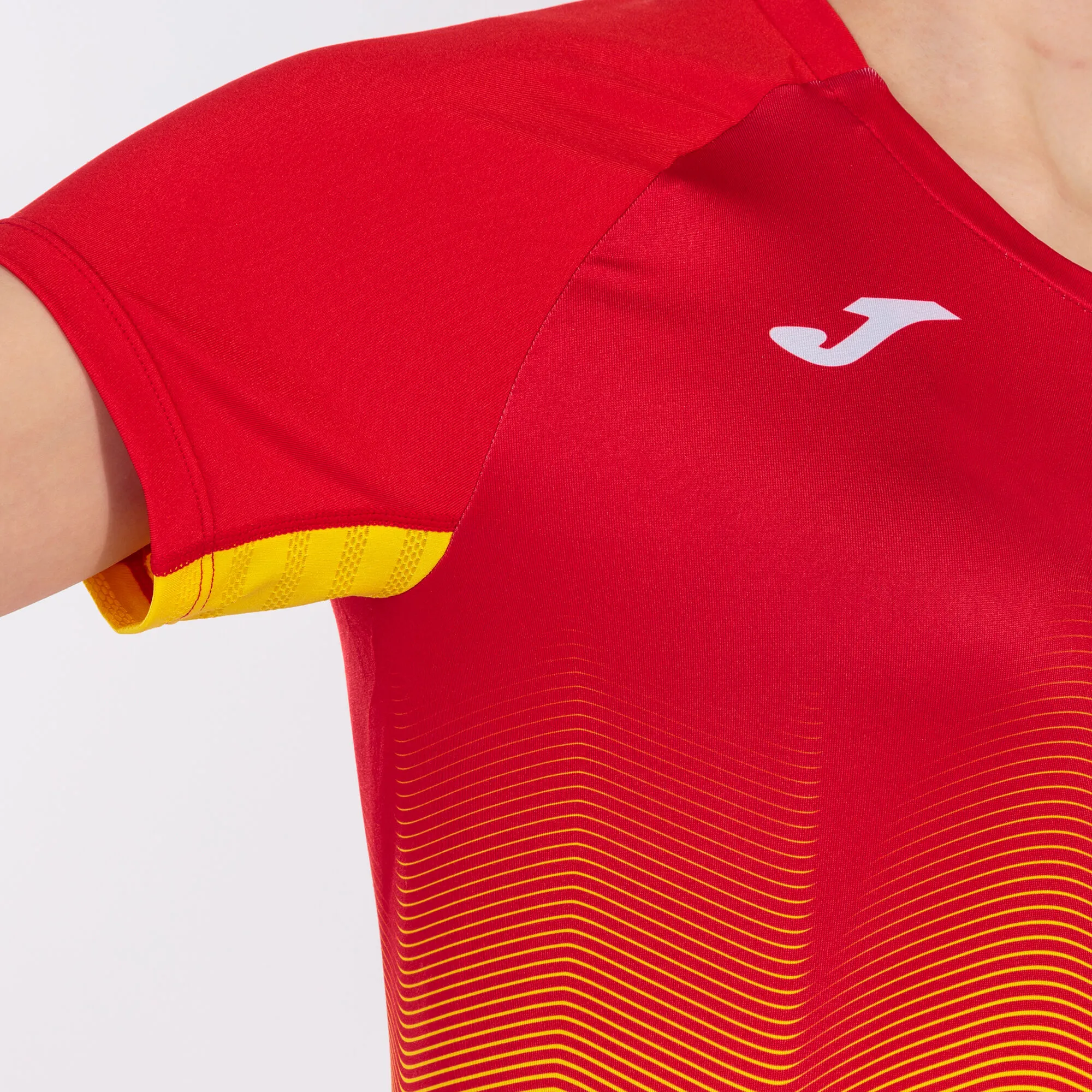 Camiseta manga corta mujer Elite VII rojo blanco amarillo