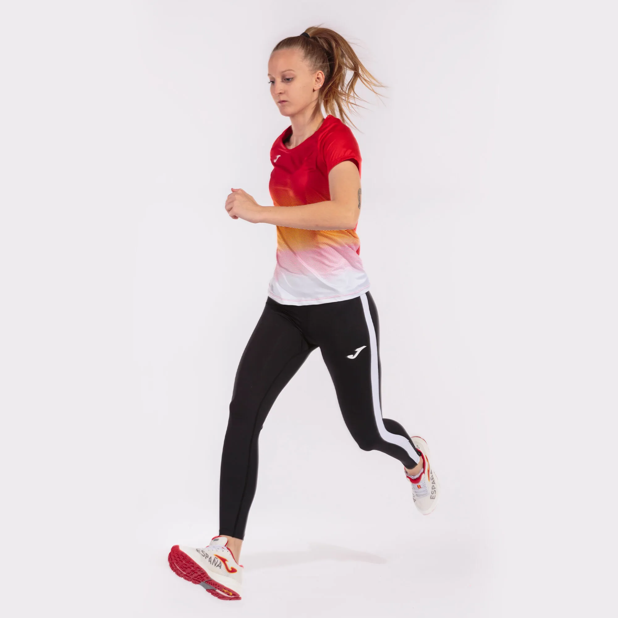 Camiseta manga corta mujer Elite VII rojo blanco amarillo