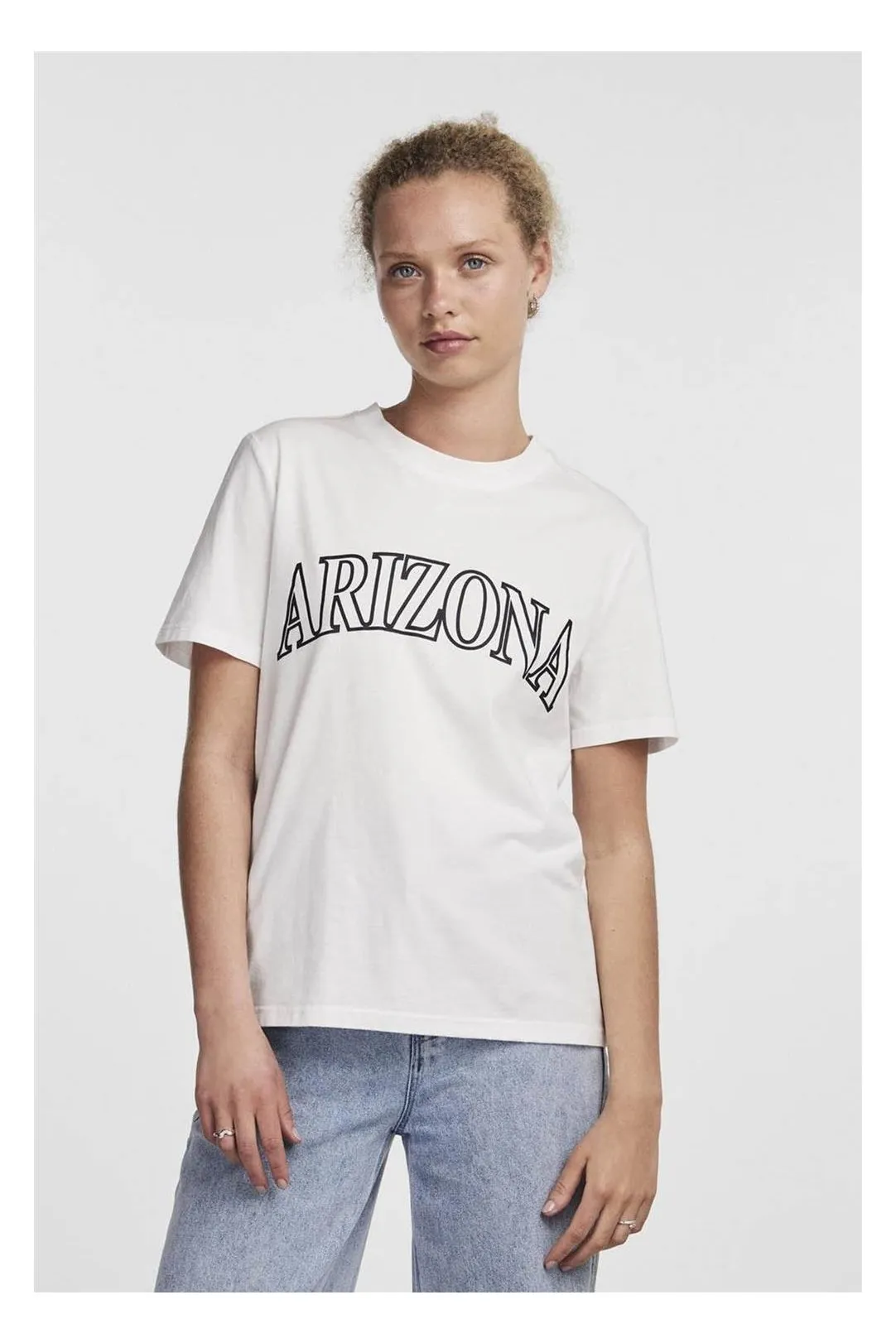 CAMISETA MUJER LETRAS PCFREYA BLANCO