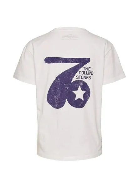camiseta only rolling stones blanco mujer