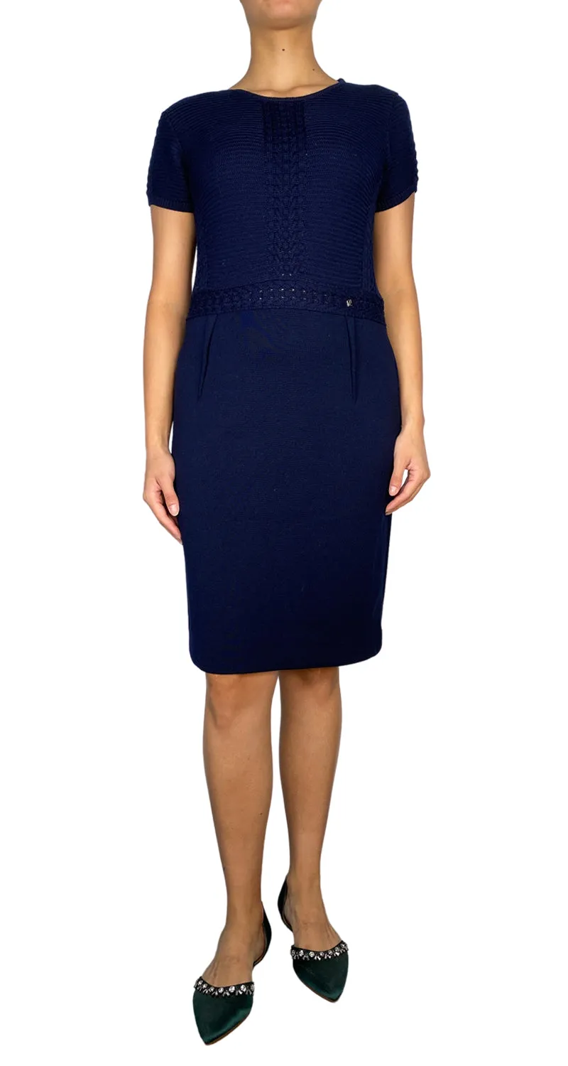CAROLINA HERRERA Vestido Tejido Azul Marino