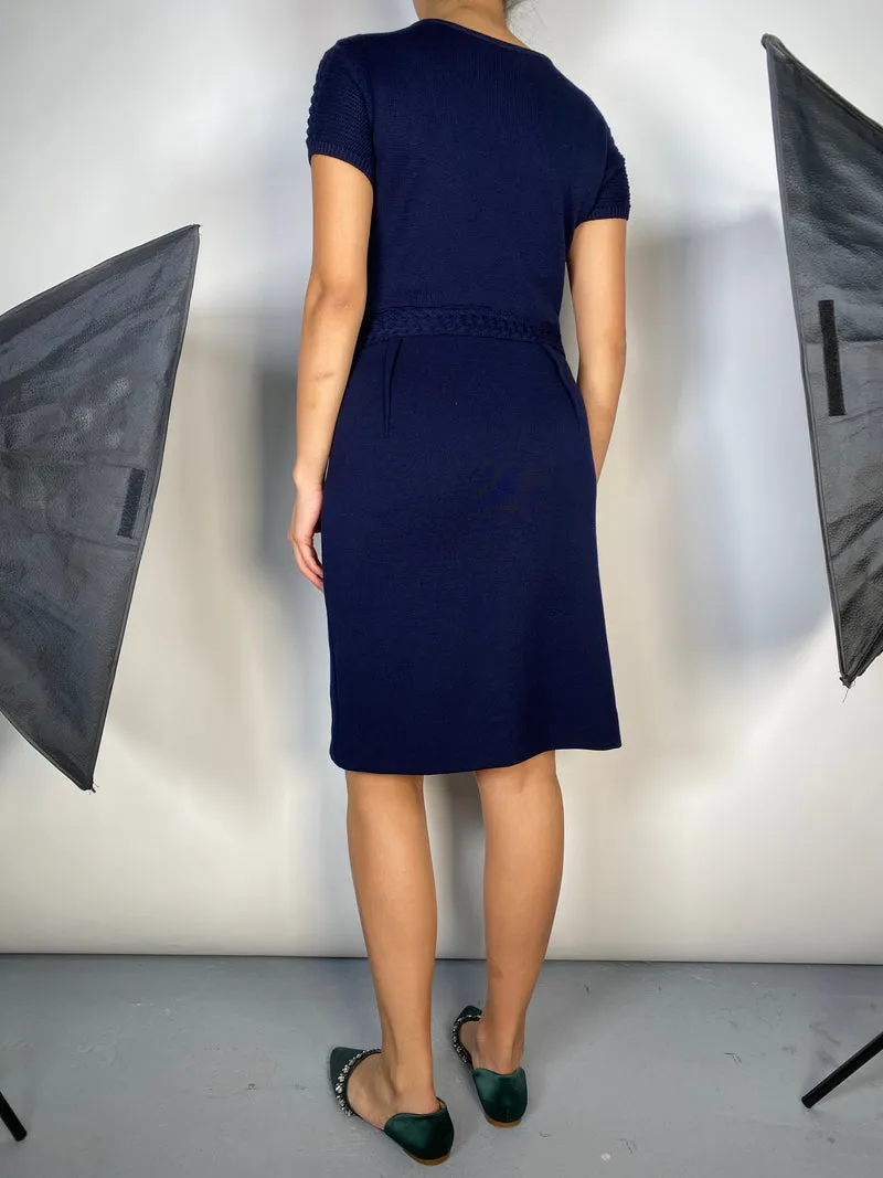 CAROLINA HERRERA Vestido Tejido Azul Marino