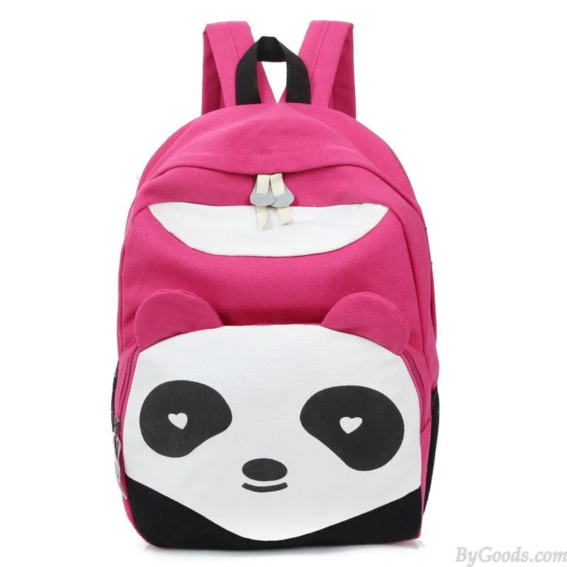 Cartoon Cute Panda School Rucksack Animal College Canvas Backpack