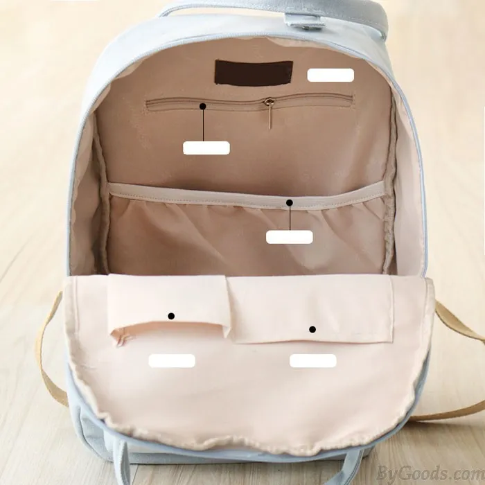 Cartoon Deer Girl Rucksack College Multifunction Canvas Backpack