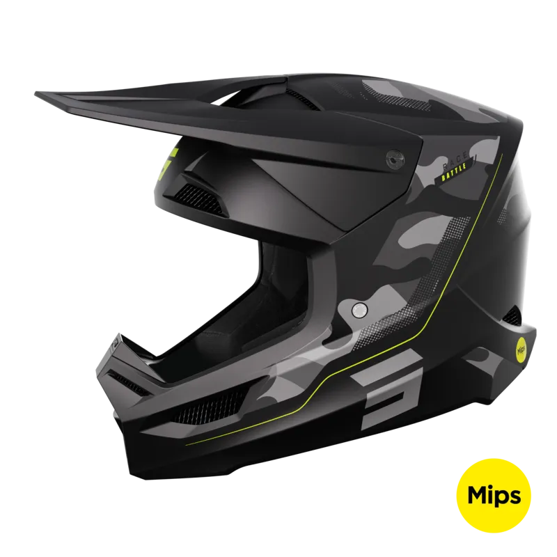 Casco de Cross Shot Race Mips® Battle Amarillo Neón