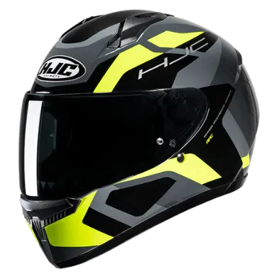 CASCO HJC C10 TINS GRIS AMARILLO FLUOR BRILLANTE+ PINLOCK VISOR TRANSPARENTE ECE 2206