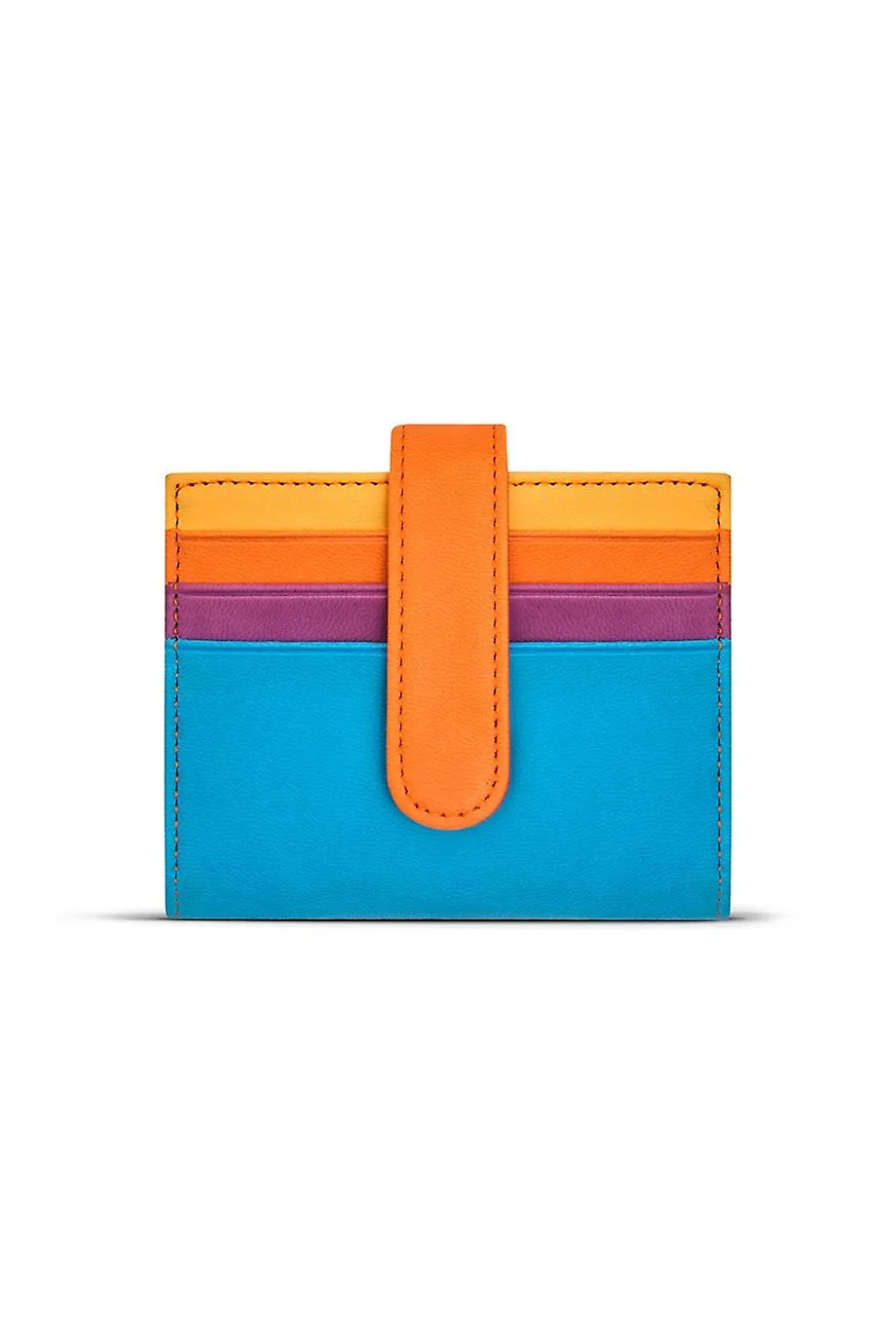 Case Look Women's Blue Colored Snap Card Holder Jojo 02