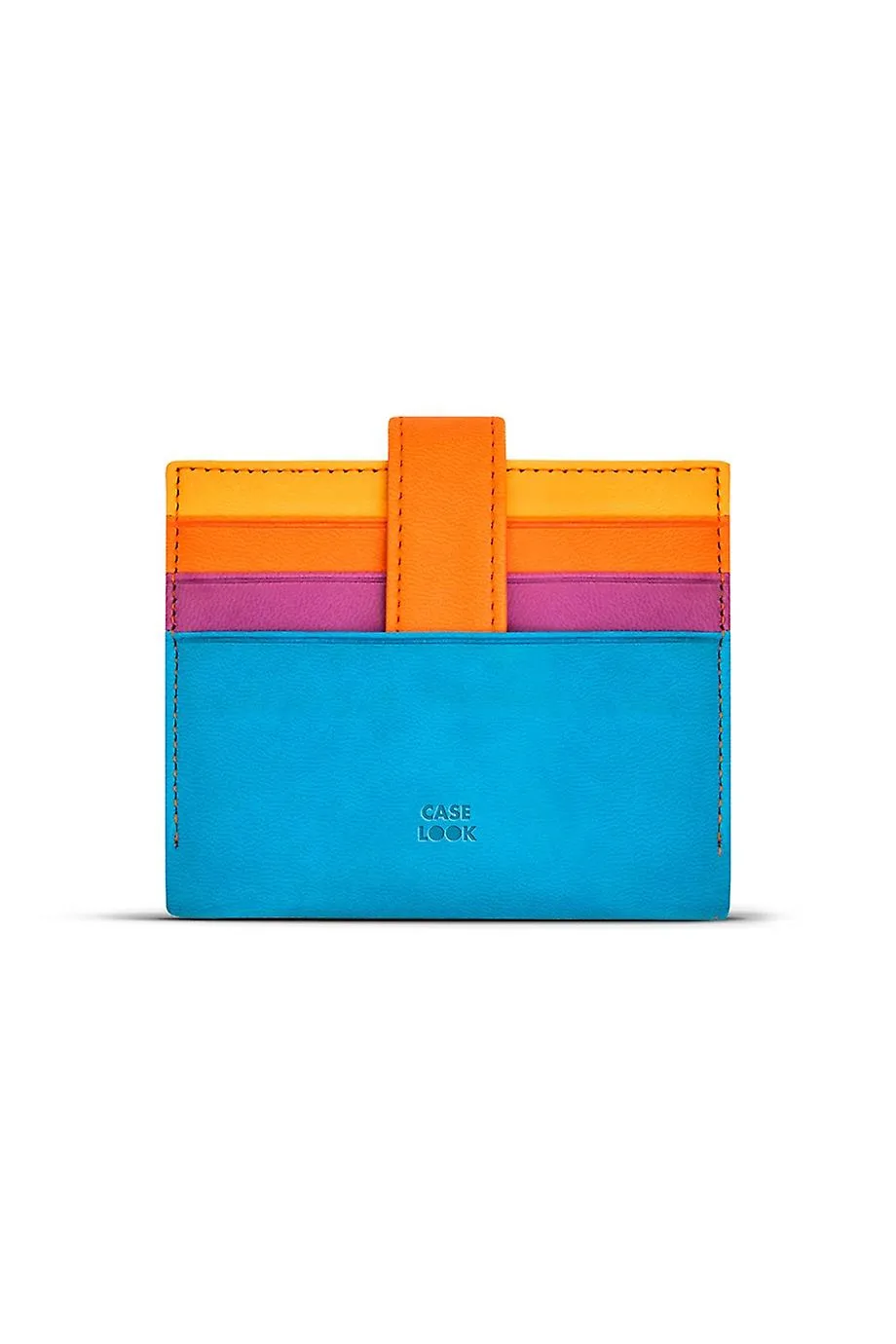 Case Look Women's Blue Colored Snap Card Holder Jojo 02