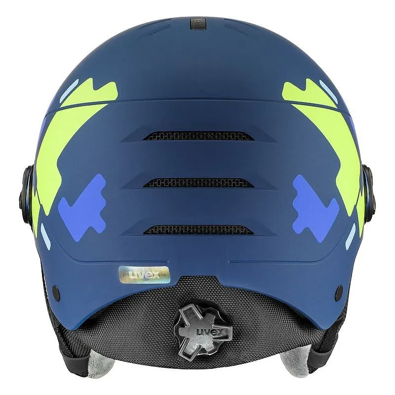 Casque visière Uvex Rocket Junior Visor (blue puzzle) enfant