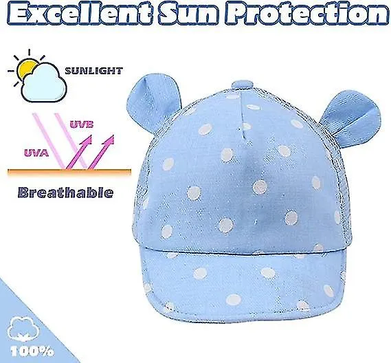 Casquette de baseball rglable bleu clair taille unique (environ 48 cm) coton  pois bb chapeau filles garons enfants chapeau de s