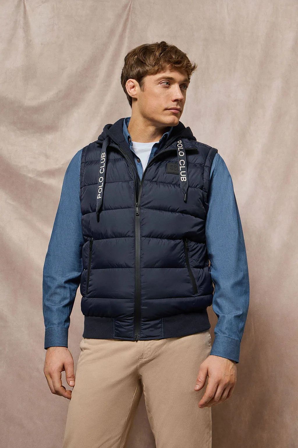 Chaleco acolchado azul marino Canyon con detalles Polo Club