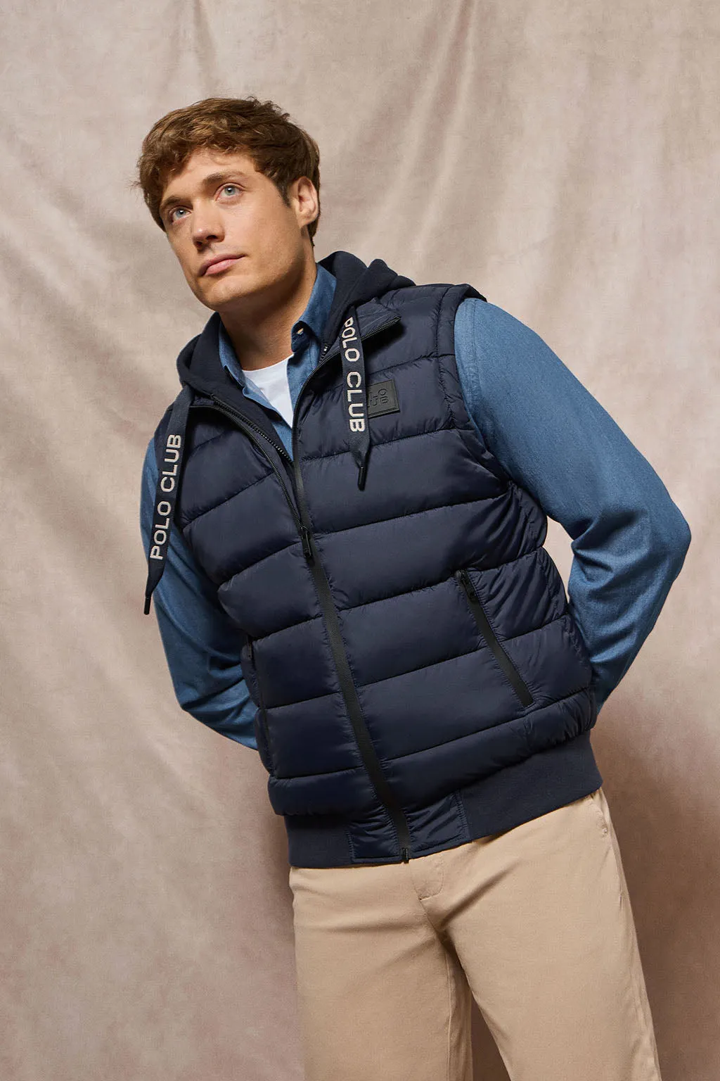 Chaleco acolchado azul marino Canyon con detalles Polo Club