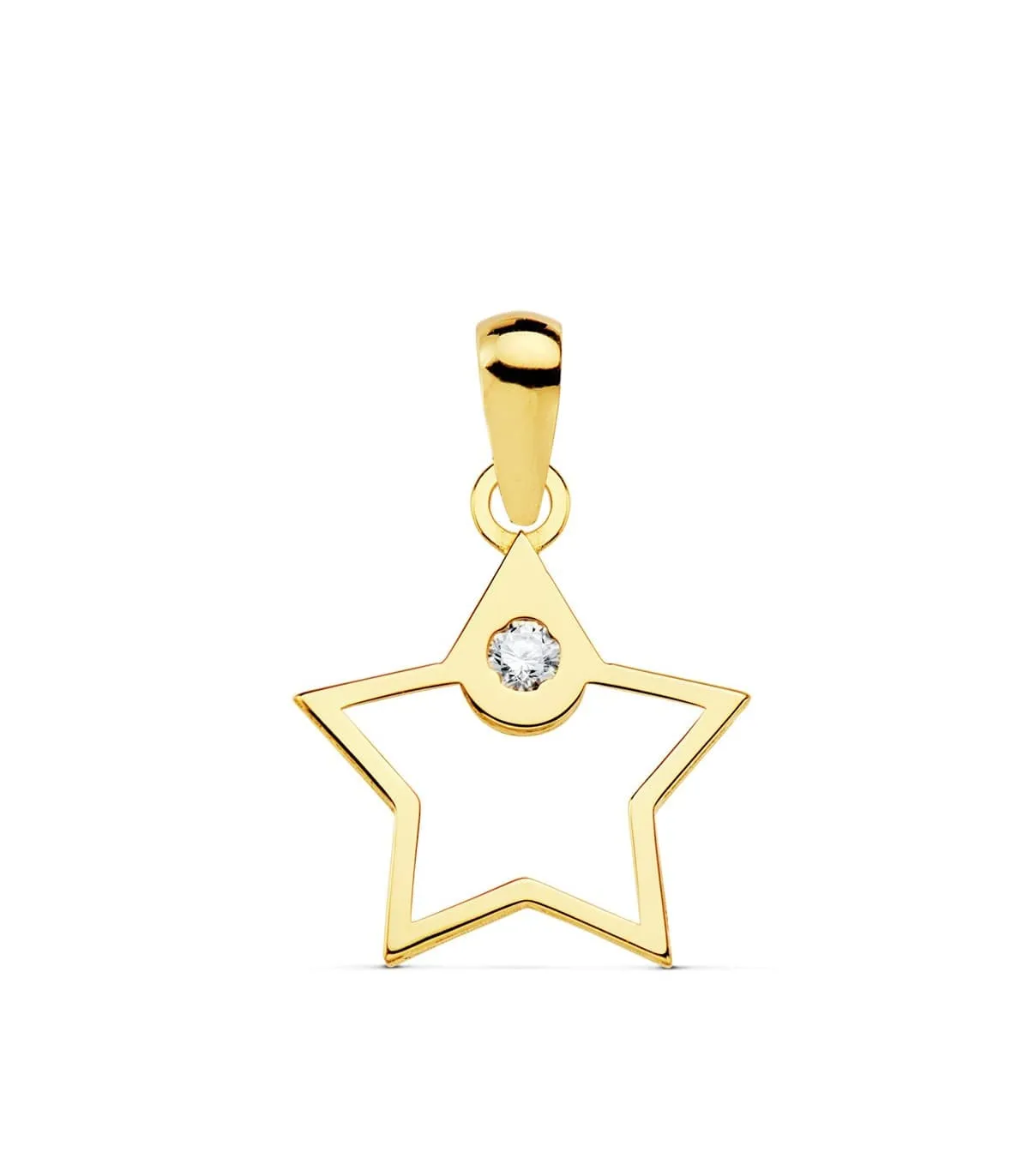 Colgante Space Oro Amarillo 18K Estrella line 12mm