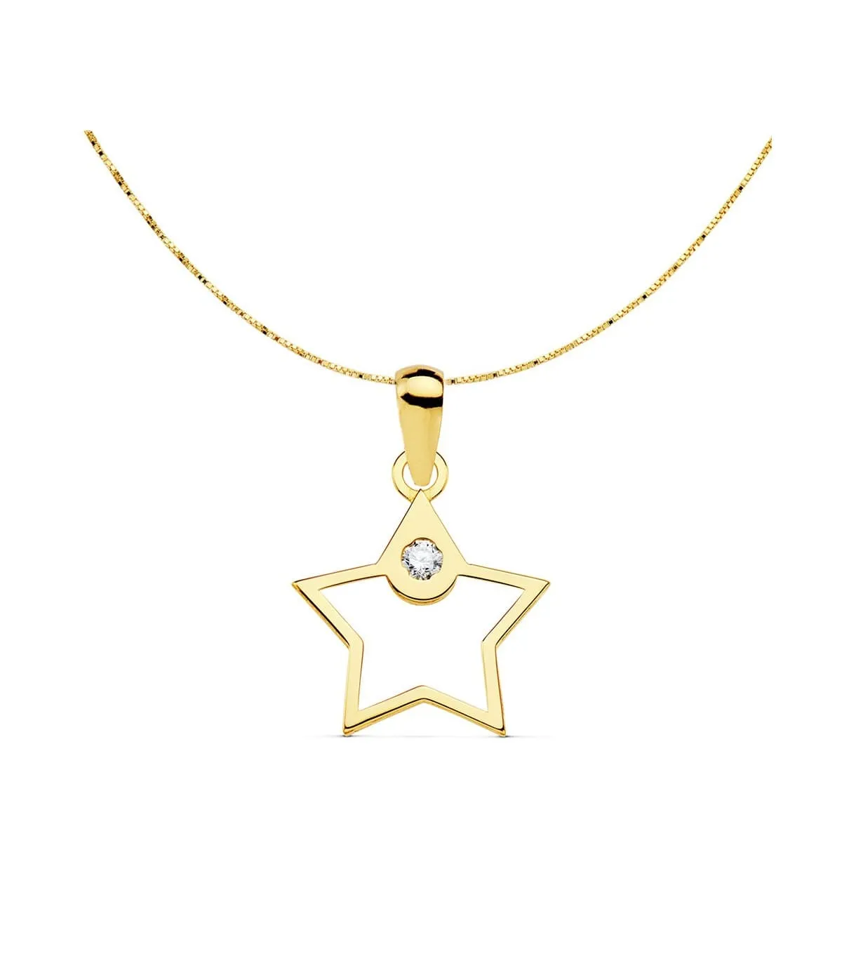 Colgante Space Oro Amarillo 18K Estrella line 12mm