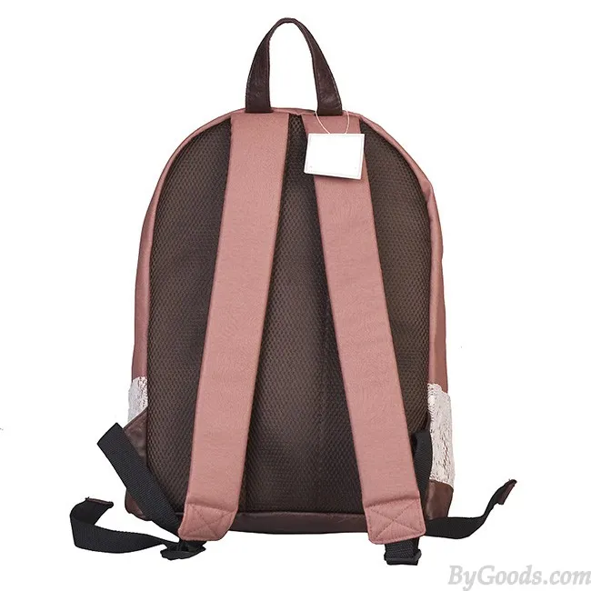 College Cute Spliced Lace Backpack