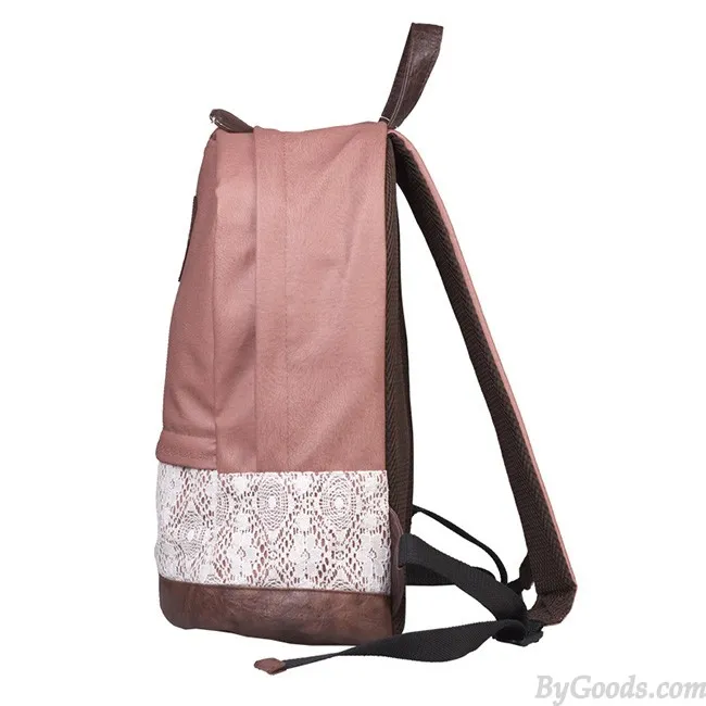 College Cute Spliced Lace Backpack