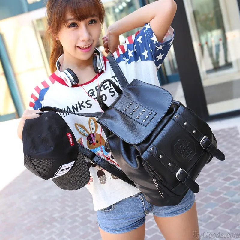College Style Double Arrow Rivet Backpack