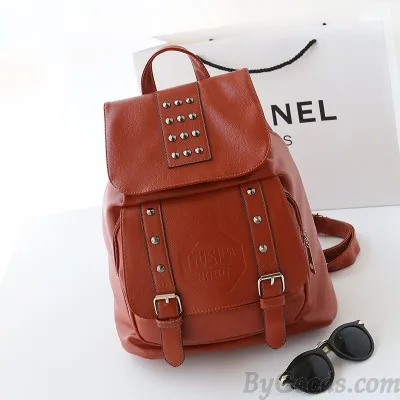 College Style Double Arrow Rivet Backpack
