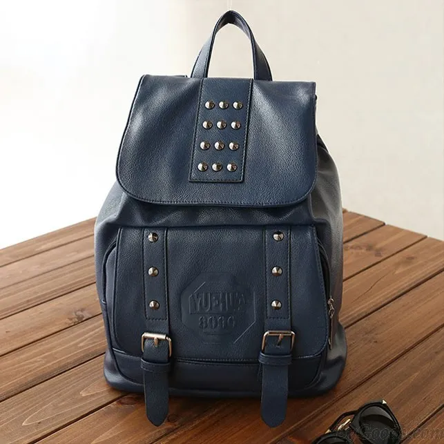 College Style Double Arrow Rivet Backpack