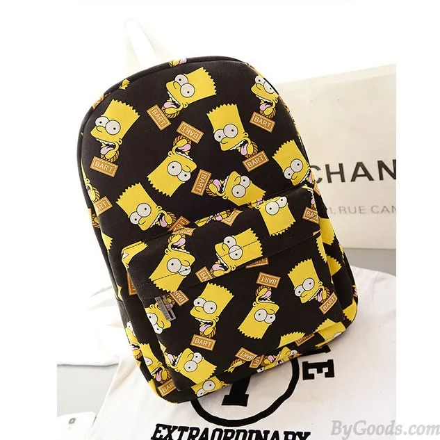 Concise Simpson College Canvas Backpack Schoolbag
