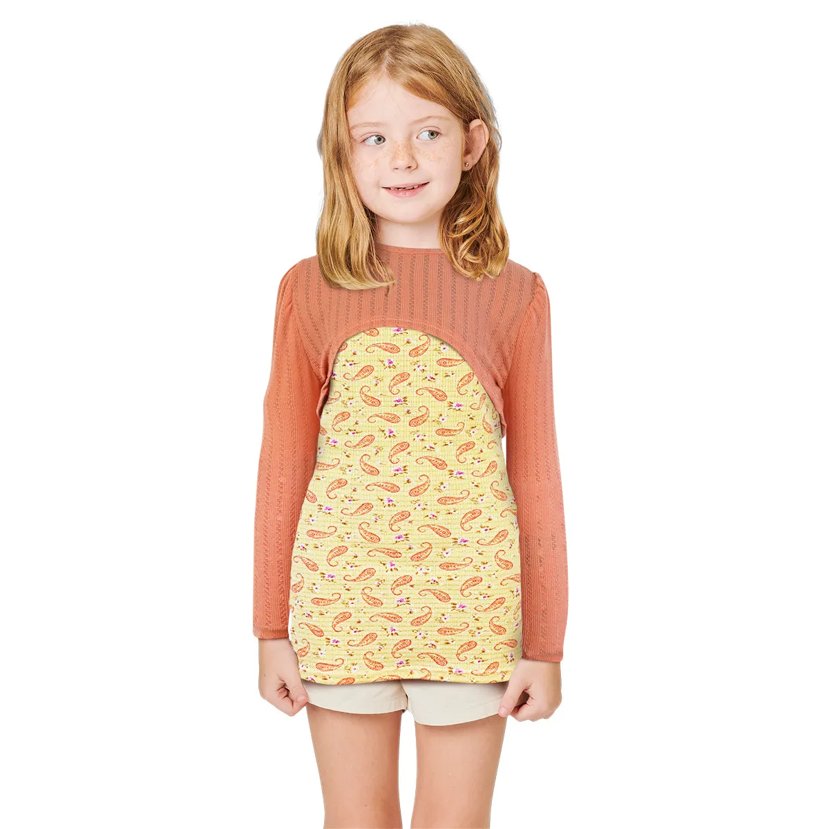 Conjunto de Blusa con Vestido para Nia, color Amarillo