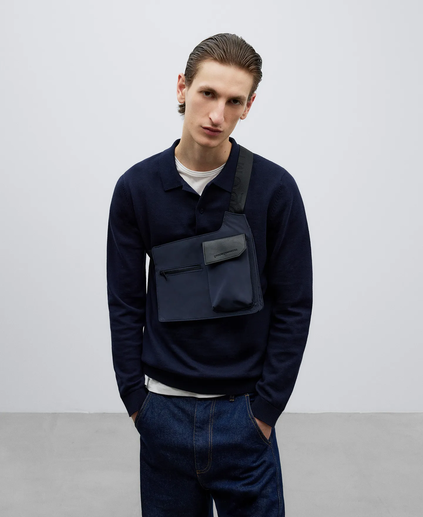 Crossbody reciclado azul marino hombre