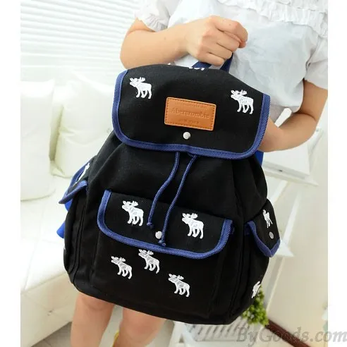 Cute Leisure White Deer Canvas Backpack