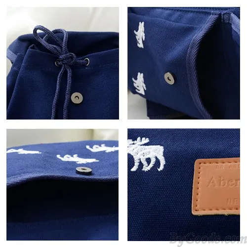 Cute Leisure White Deer Canvas Backpack
