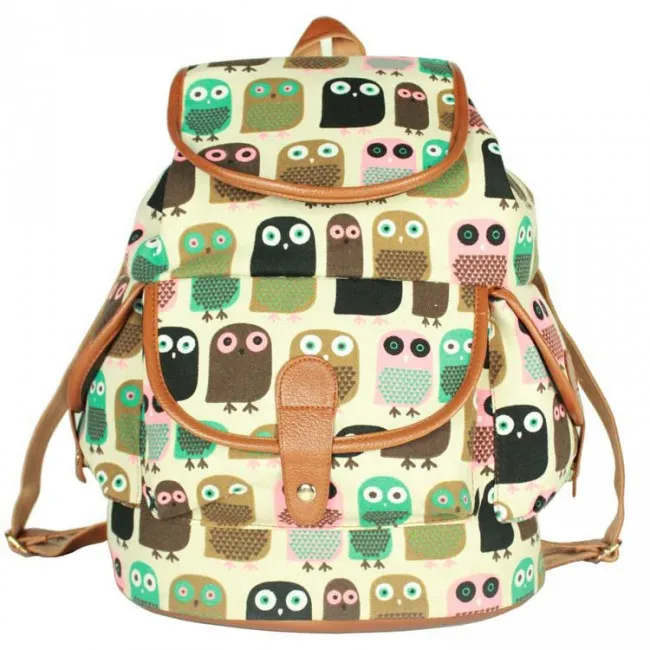 Cute Owl Printing Leisure Backpack