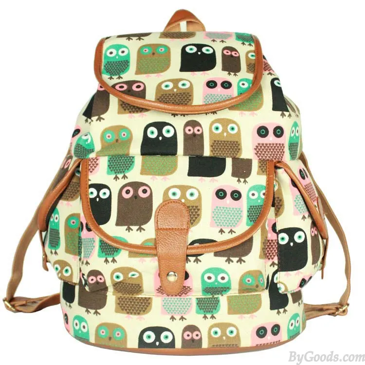 Cute Owl Printing Leisure Backpack