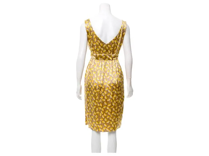 Diane Von Furstenberg Vestido DvF Frandarly Dorado Amarillo Crema 