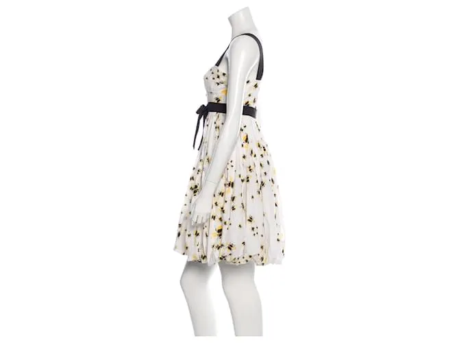Diane Von Furstenberg Vestido vintage DvF Carson Bumble Bee Negro Blanco Amarillo 