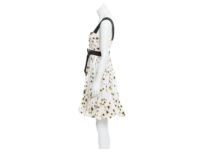 Diane Von Furstenberg Vestido vintage DvF Carson Bumble Bee Negro Blanco Amarillo 