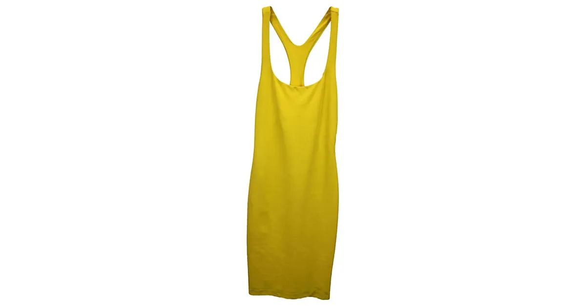 Dsquared2 Vestido ajustado sin mangas en viscosa amarilla Amarillo 
