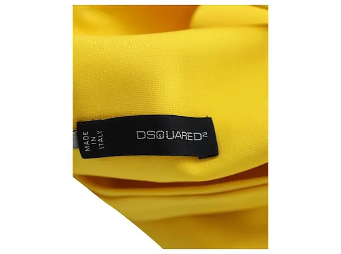 Dsquared2 Vestido ajustado sin mangas en viscosa amarilla Amarillo 
