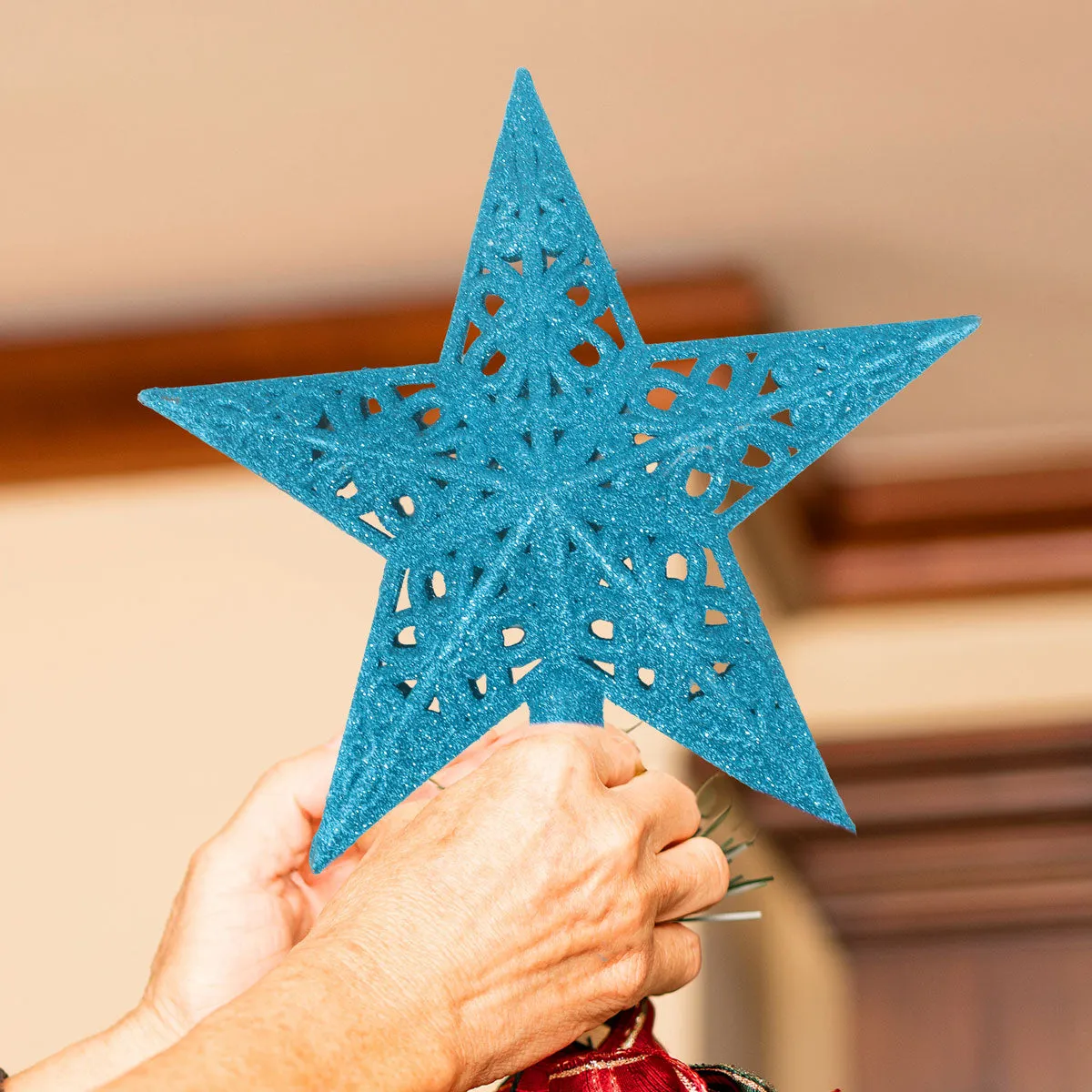 Estrella Decorativa color Azul para Punta de rbol de Navidad