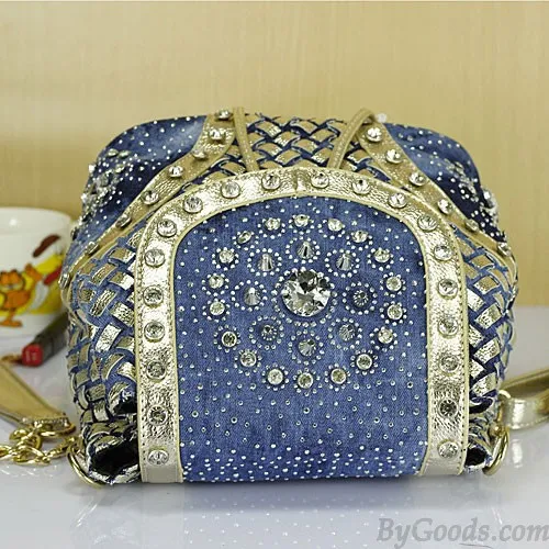  Fashion Fireworks Rhinestone Weave Tassel Backpack