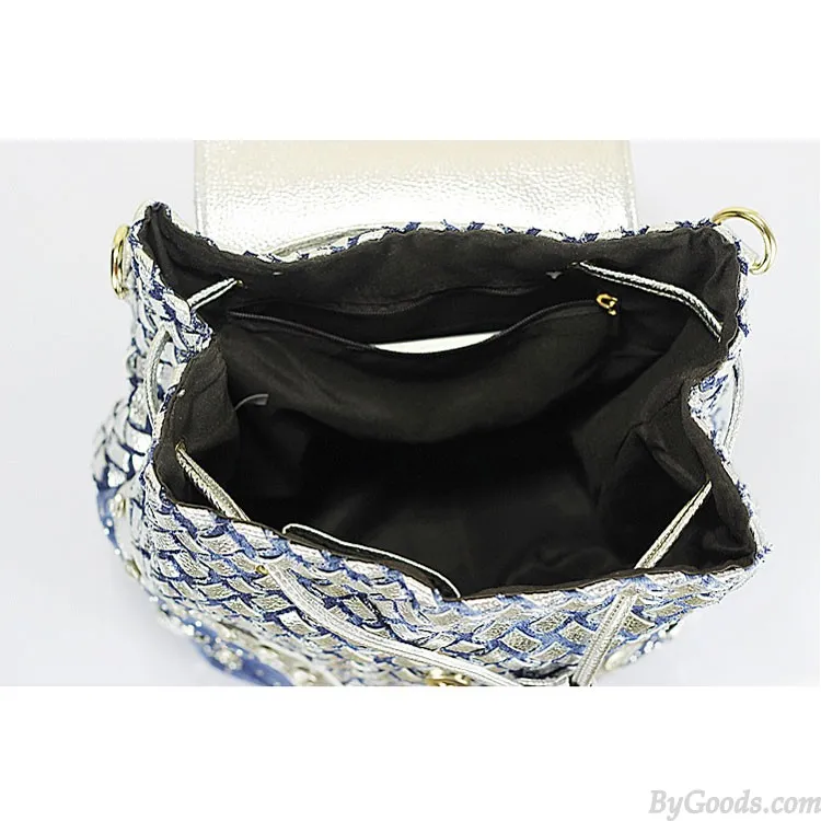  Fashion Fireworks Rhinestone Weave Tassel Backpack