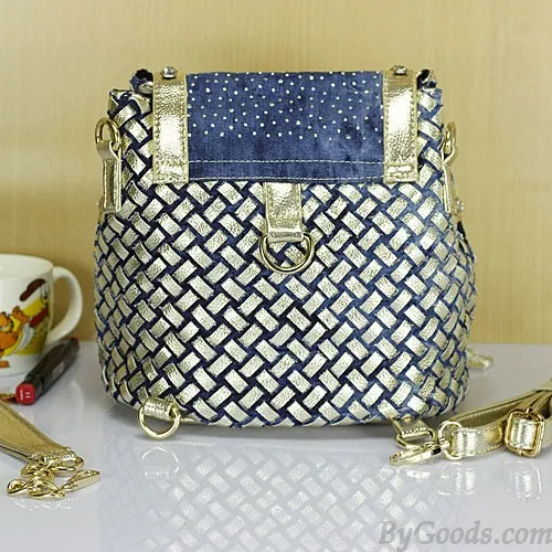  Fashion Fireworks Rhinestone Weave Tassel Backpack