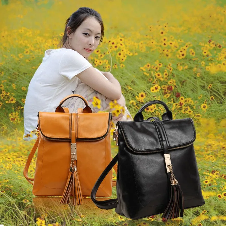 Fashion Freedom Locking Lid Portable Tassel Backpack