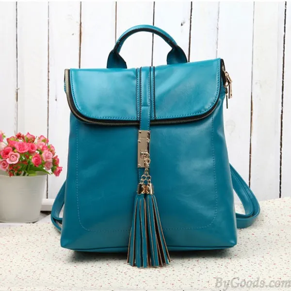 Fashion Freedom Locking Lid Portable Tassel Backpack