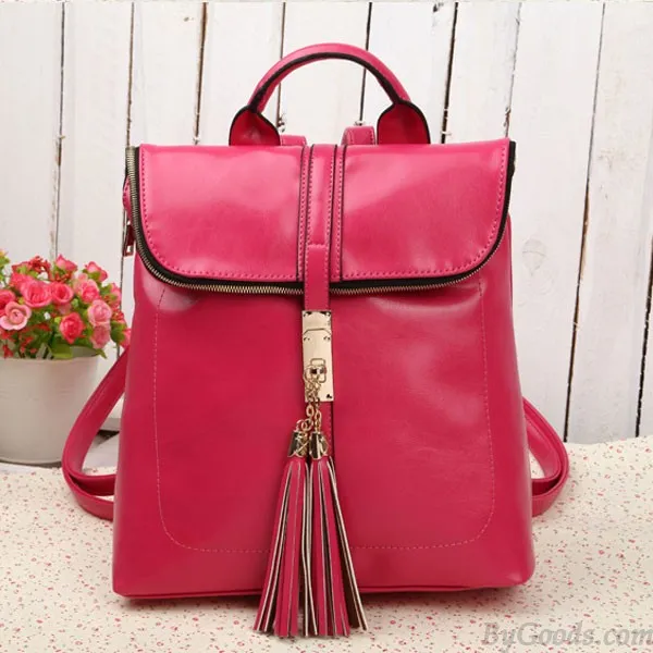 Fashion Freedom Locking Lid Portable Tassel Backpack
