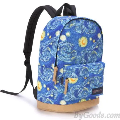 Fashion Galaxy Clouds Graffiti Canvas Backpack