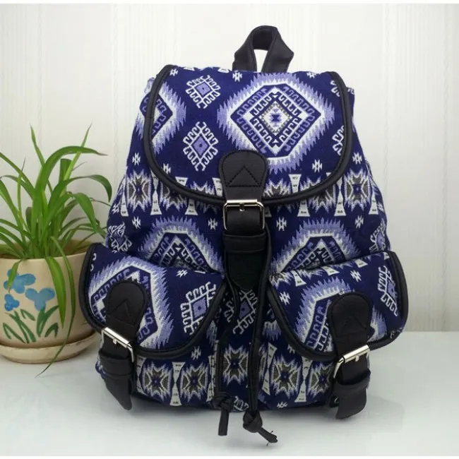 Fashion Geometry Gradient Folk Style Printed Leisure Backpack&Schoolbag
