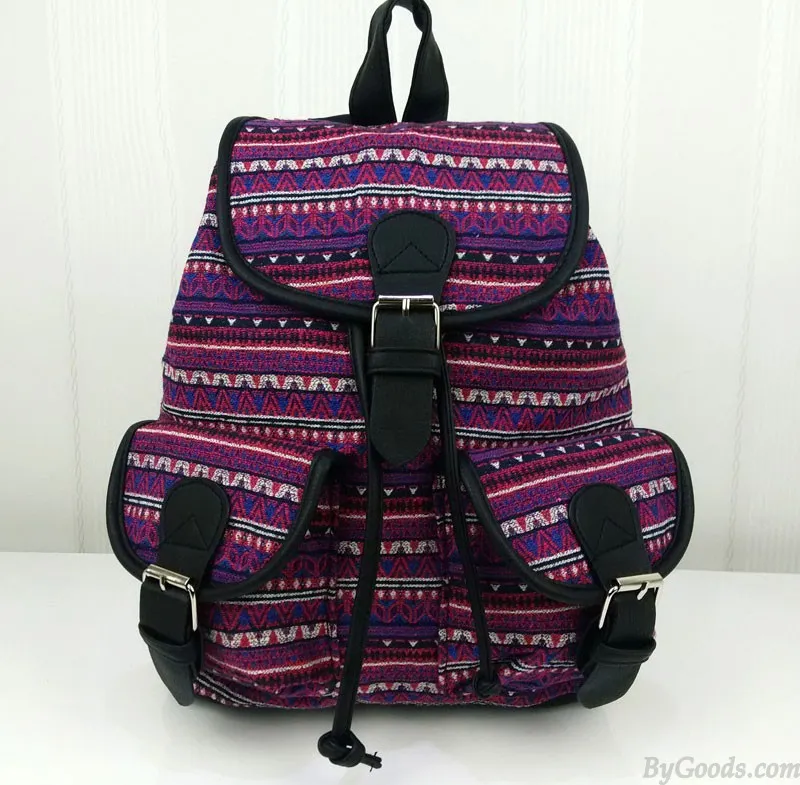 Fashion Geometry Gradient Folk Style Printed Leisure Backpack&Schoolbag