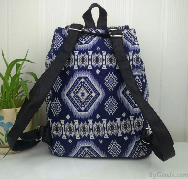 Fashion Geometry Gradient Folk Style Printed Leisure Backpack&Schoolbag