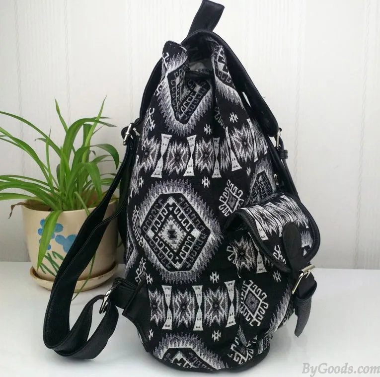 Fashion Geometry Gradient Folk Style Printed Leisure Backpack&Schoolbag