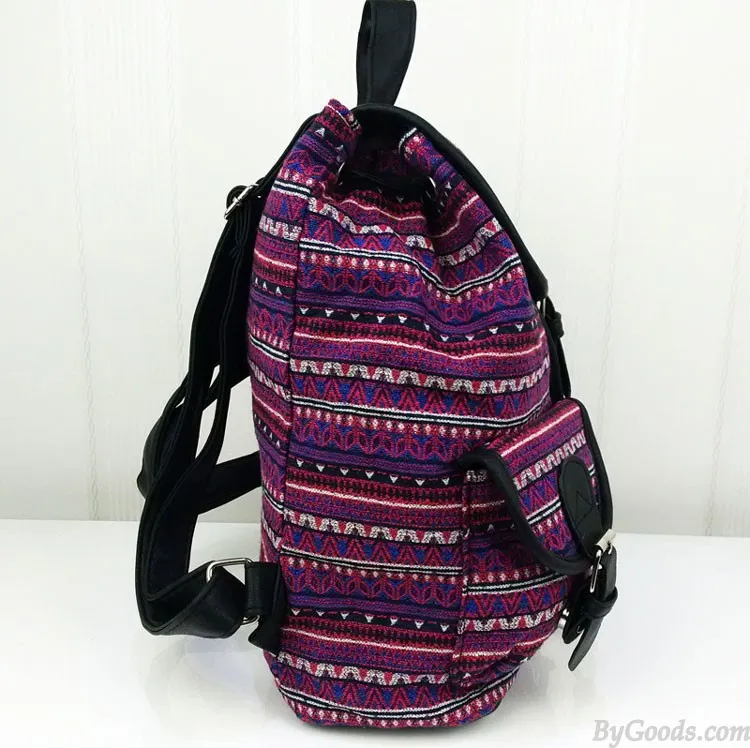 Fashion Geometry Gradient Folk Style Printed Leisure Backpack&Schoolbag