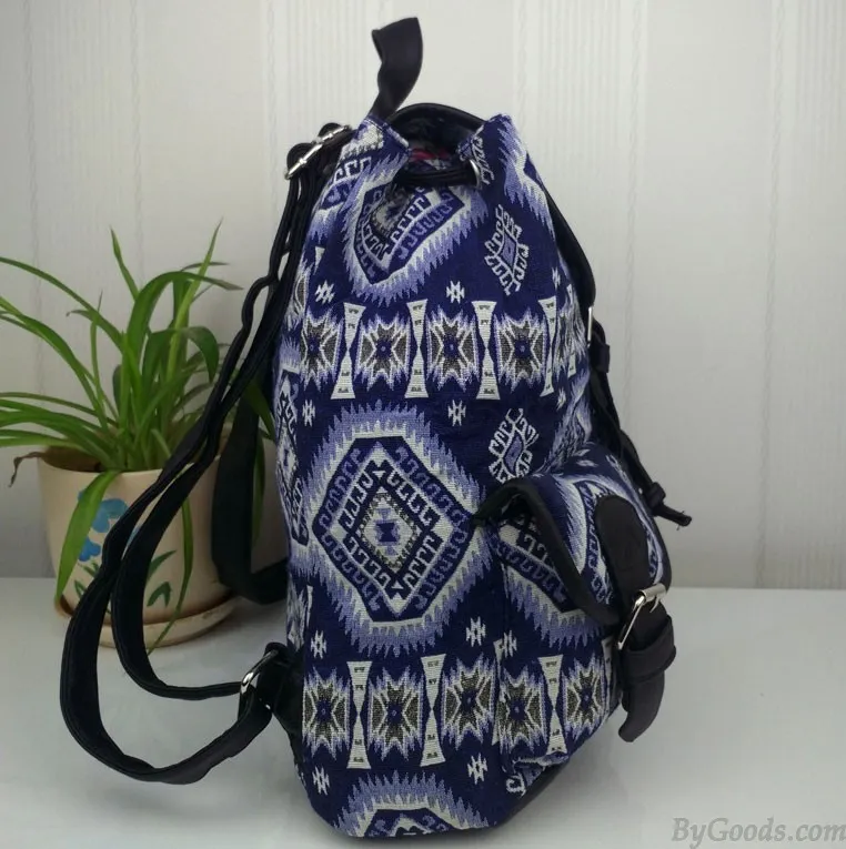 Fashion Geometry Gradient Folk Style Printed Leisure Backpack&Schoolbag